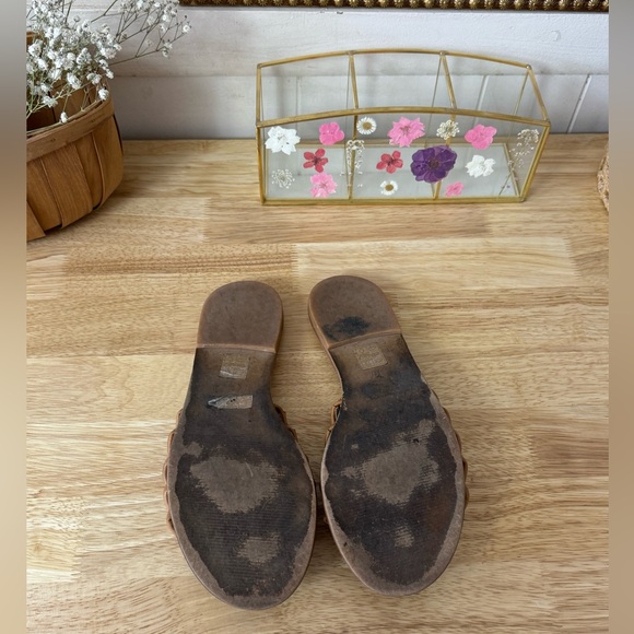 Madewell The Addie Leather Slide Sandals Tan Brown Size 10 Boho Summer Beach - Picture 7 of 11